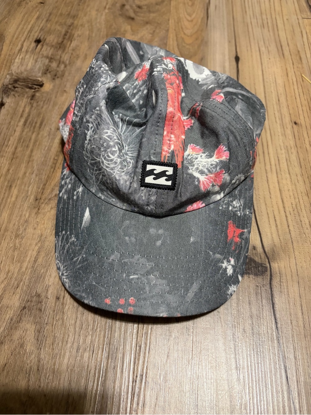 Billabong Womens Floral Grey Surf Cap with Pink Accents